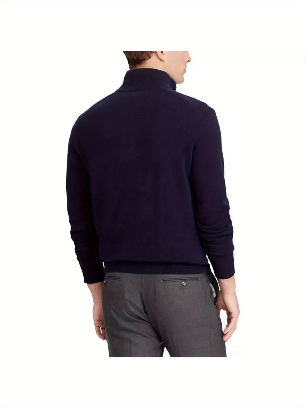 WL Atelier Men | Navy Blue Zippered Knit Sweater