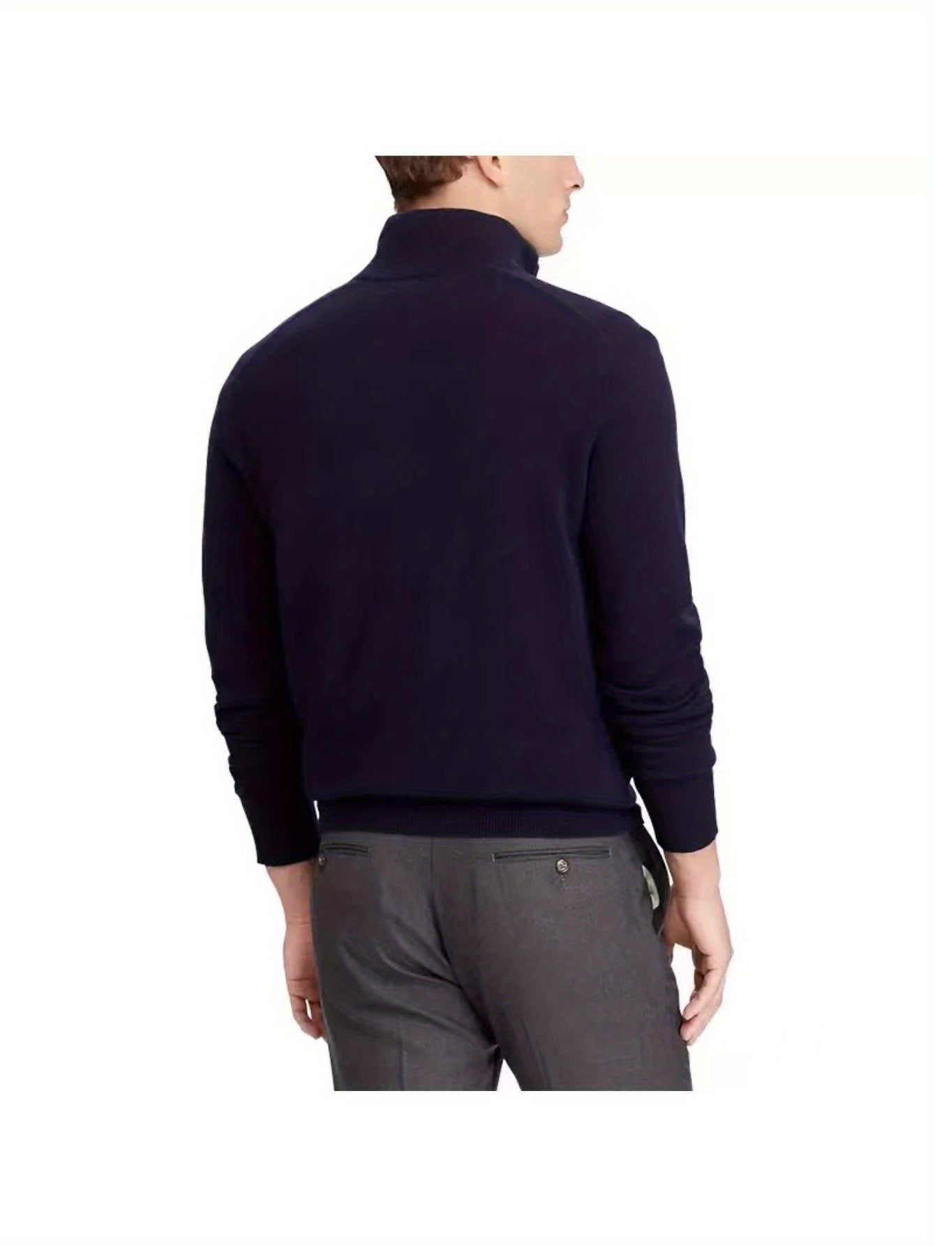WL Atelier Men | Navy Blue Zippered Knit Sweater