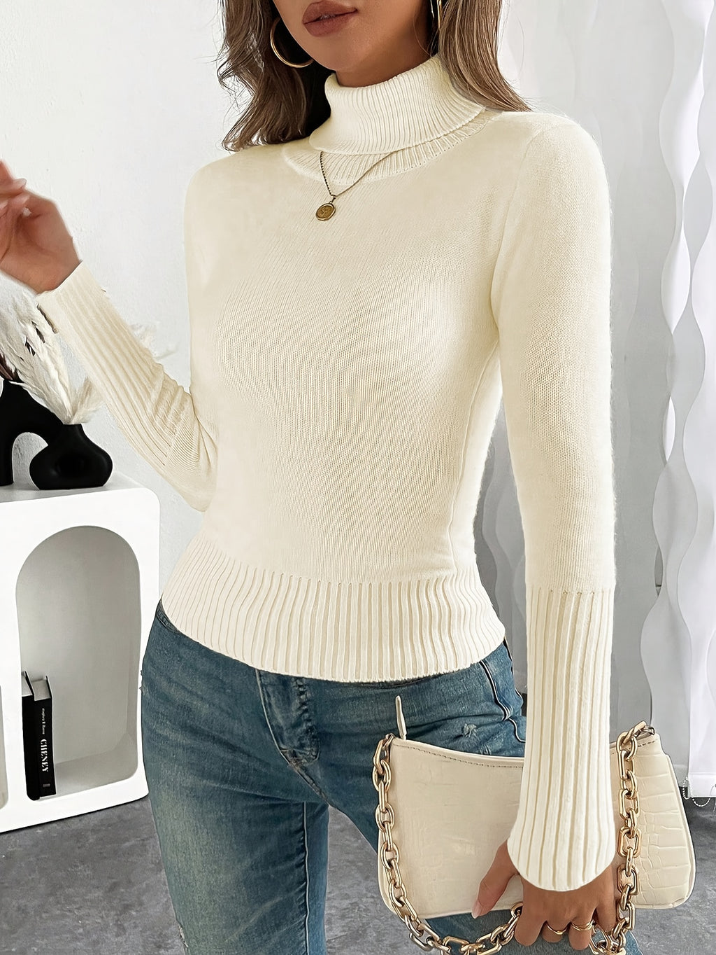 WL Atelier | Cozy Pink High-Neck Fleece-Lined Sweater