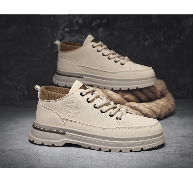 WL Atelier Men | Retro Brown Low-Top Lace-Up Sneakers