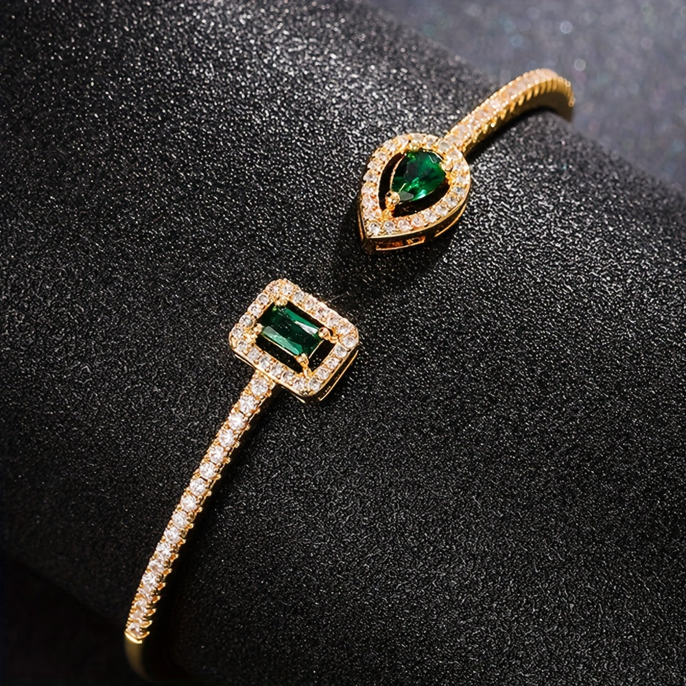 WL Atelier | Elegant Geometric Cuff Bracelet with Cubic Zirconia