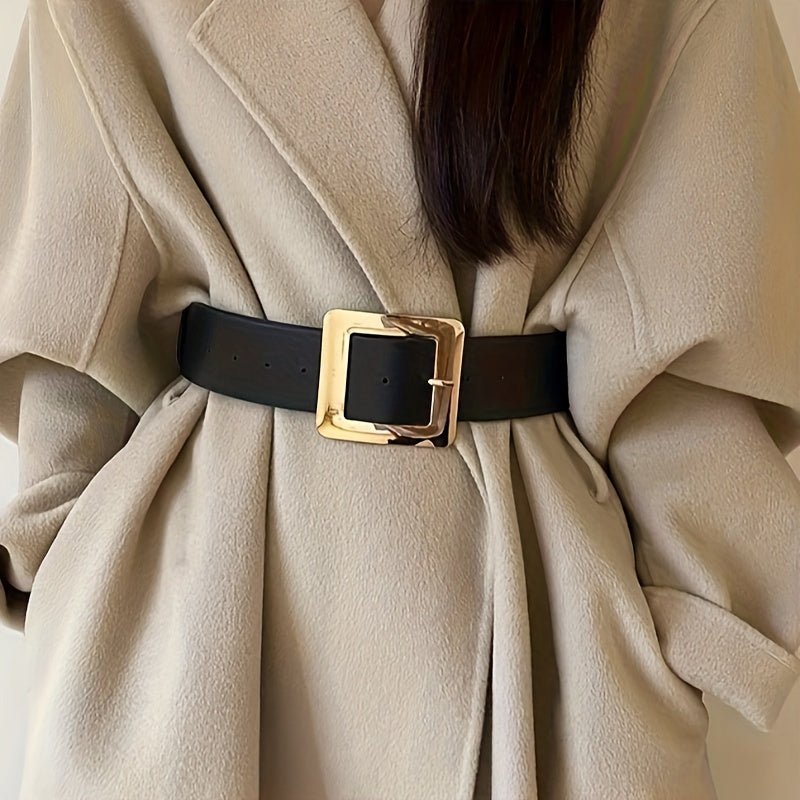 WL Atelier | Vintage Black Wide Belt with Fashion Buckle