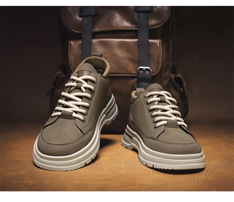 WL Atelier Men | Retro Brown Low-Top Lace-Up Sneakers