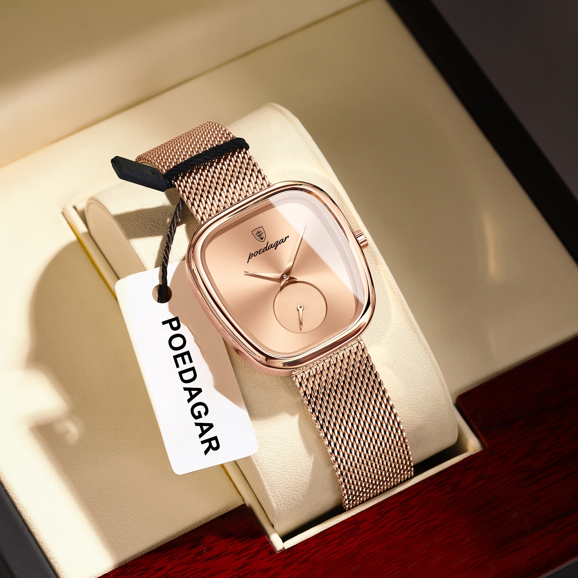 WL Atelier | Rose Gold Square-Dial Mesh Watch