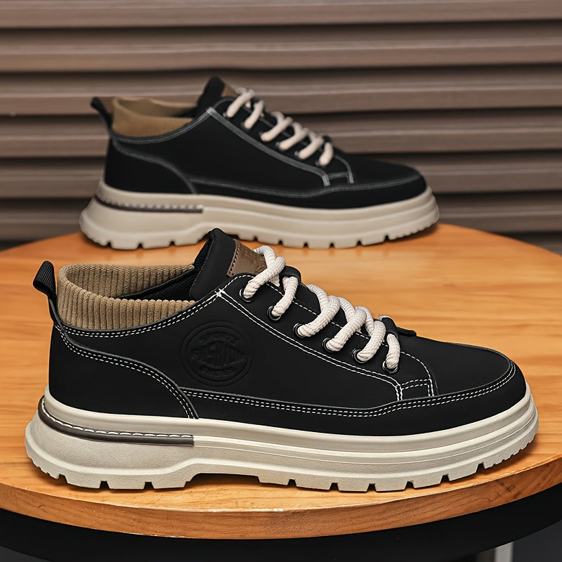 WL Atelier Men | Retro Brown Low-Top Lace-Up Sneakers
