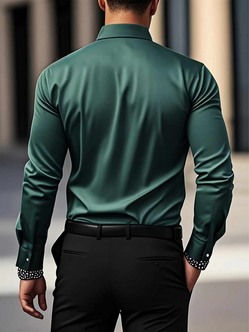 WL Atelier Men | Classic Solid Color Long-Sleeve Dress Shirt