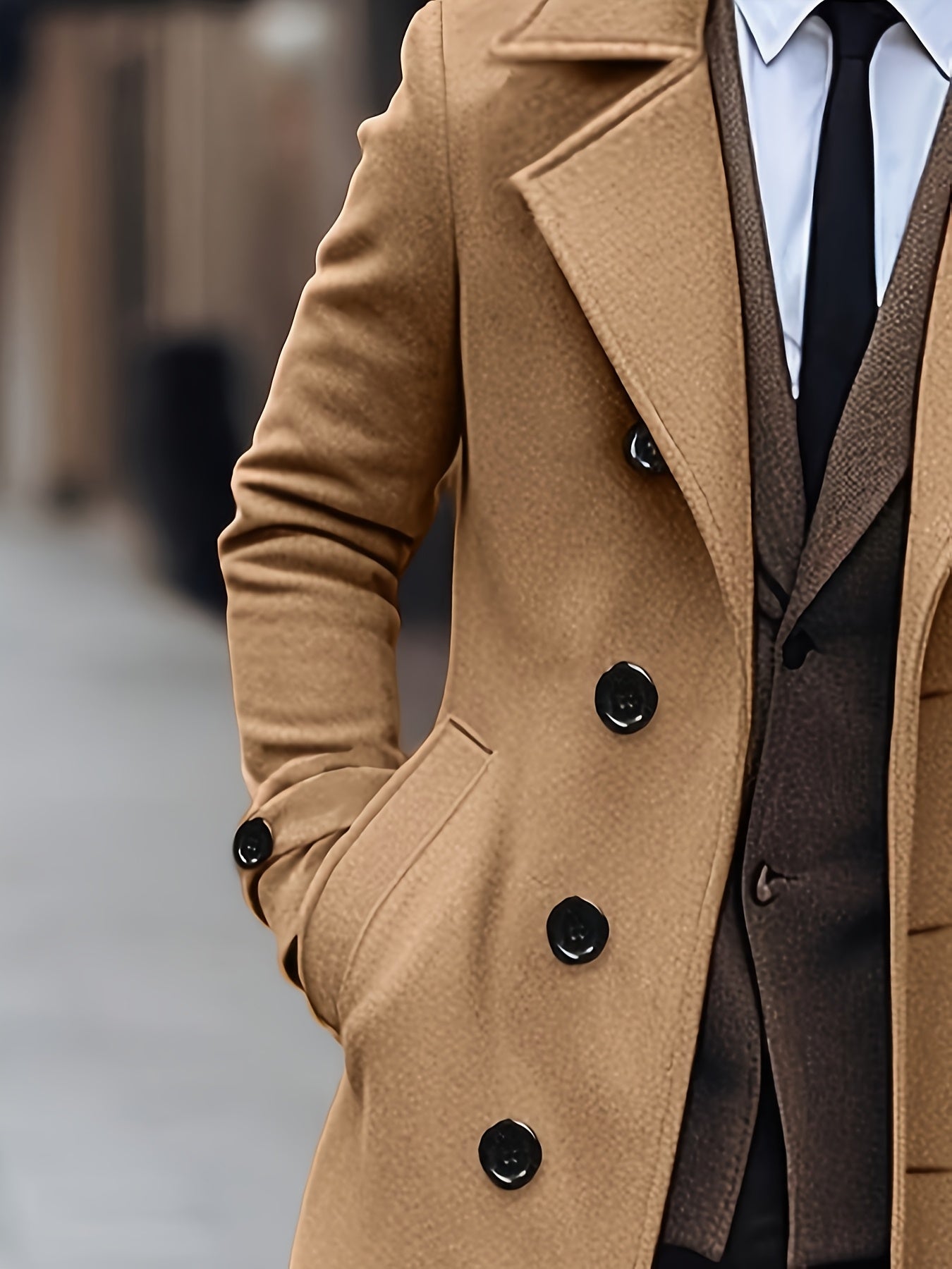 WL Atelier Men | Elegant Black Double-Breasted Winter Coat