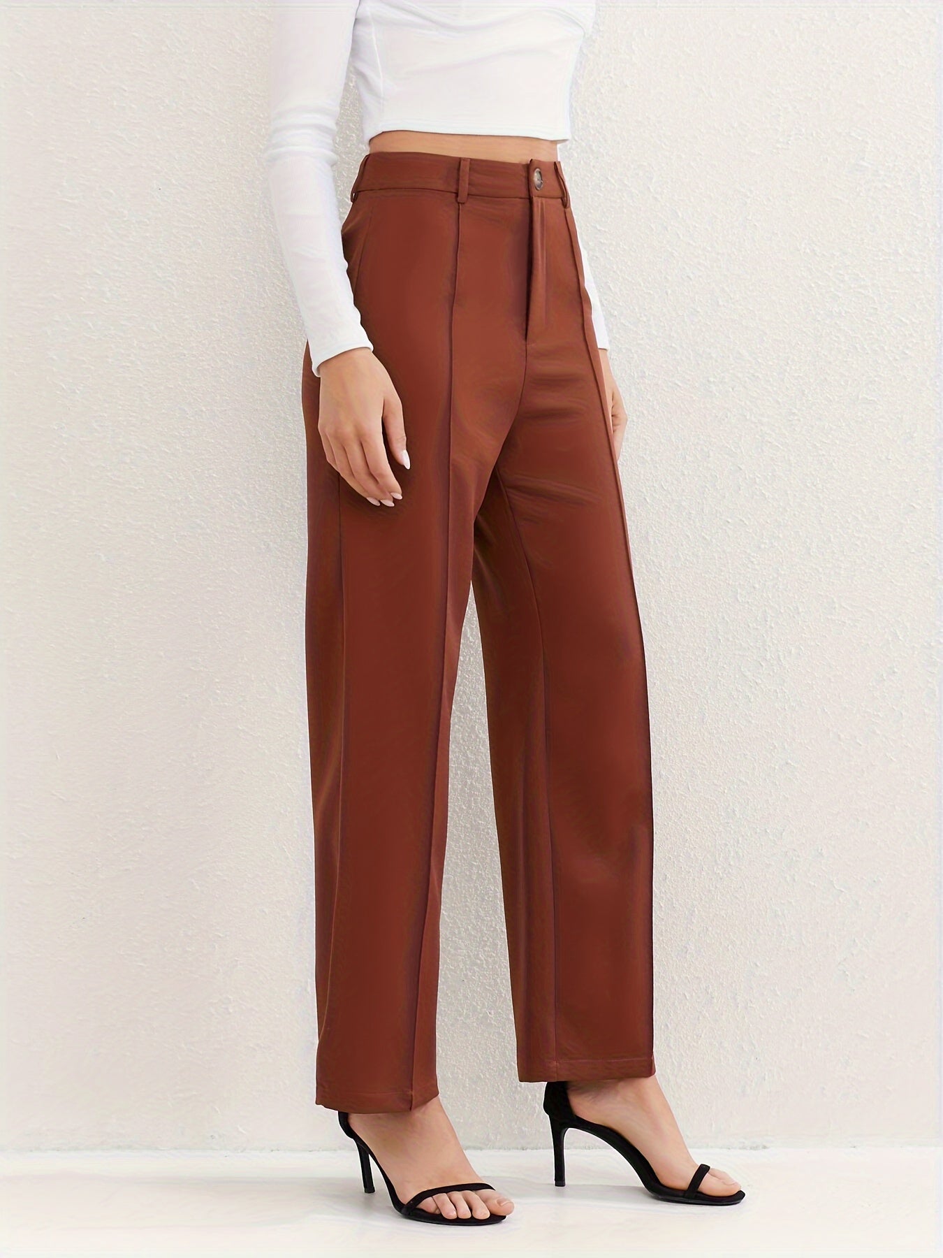 WL Atelier | Elegant High-Waisted Pintuck Straight-Leg Pants