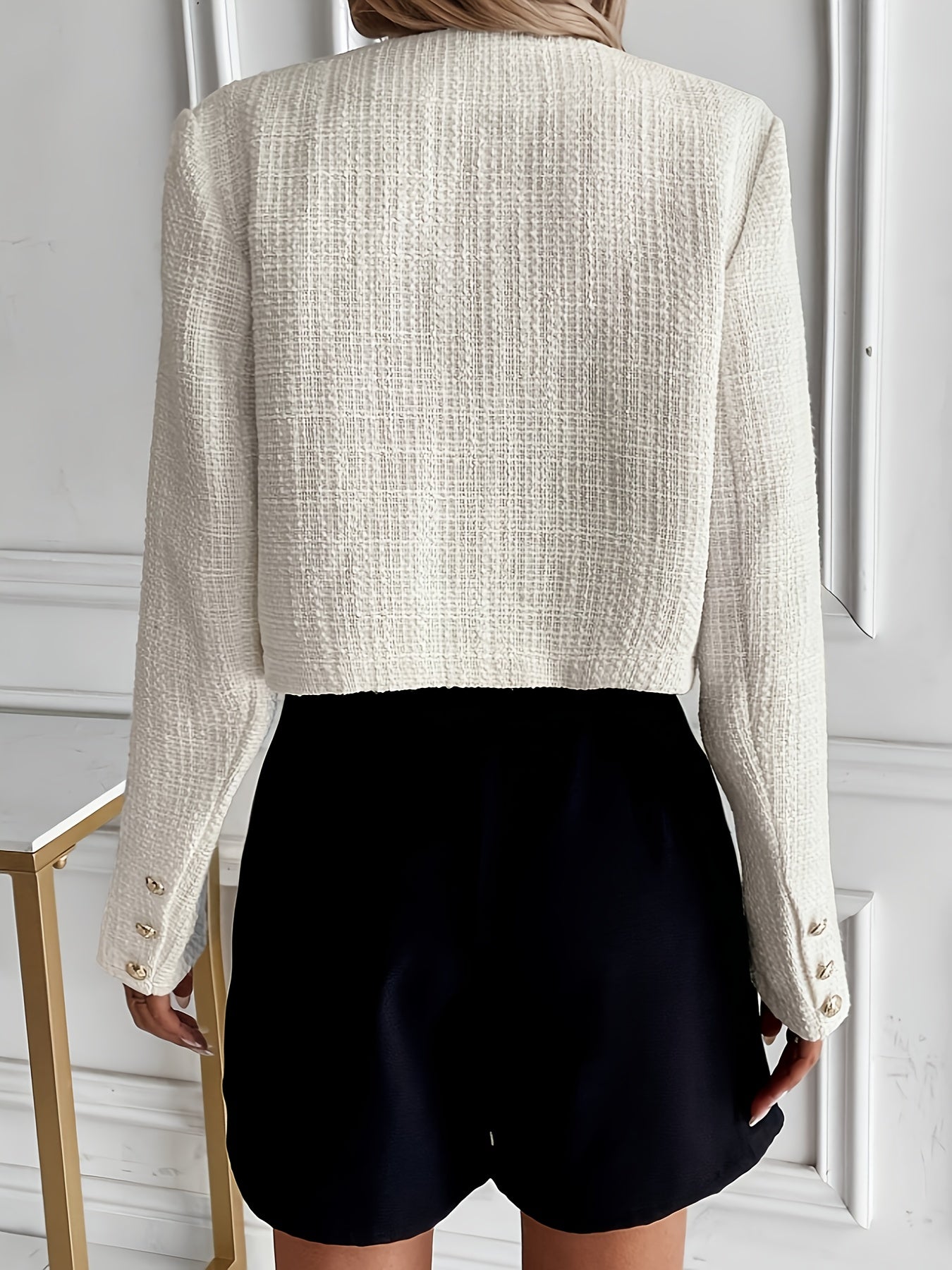 WL Atelier | Elegant Beige Blazer with Golden-Tone Buttons