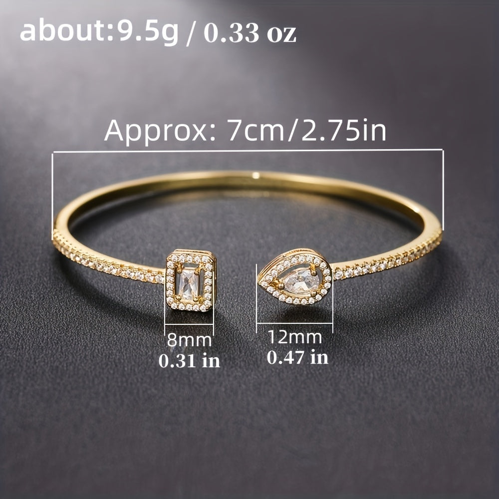 WL Atelier | Elegant Geometric Cuff Bracelet with Cubic Zirconia
