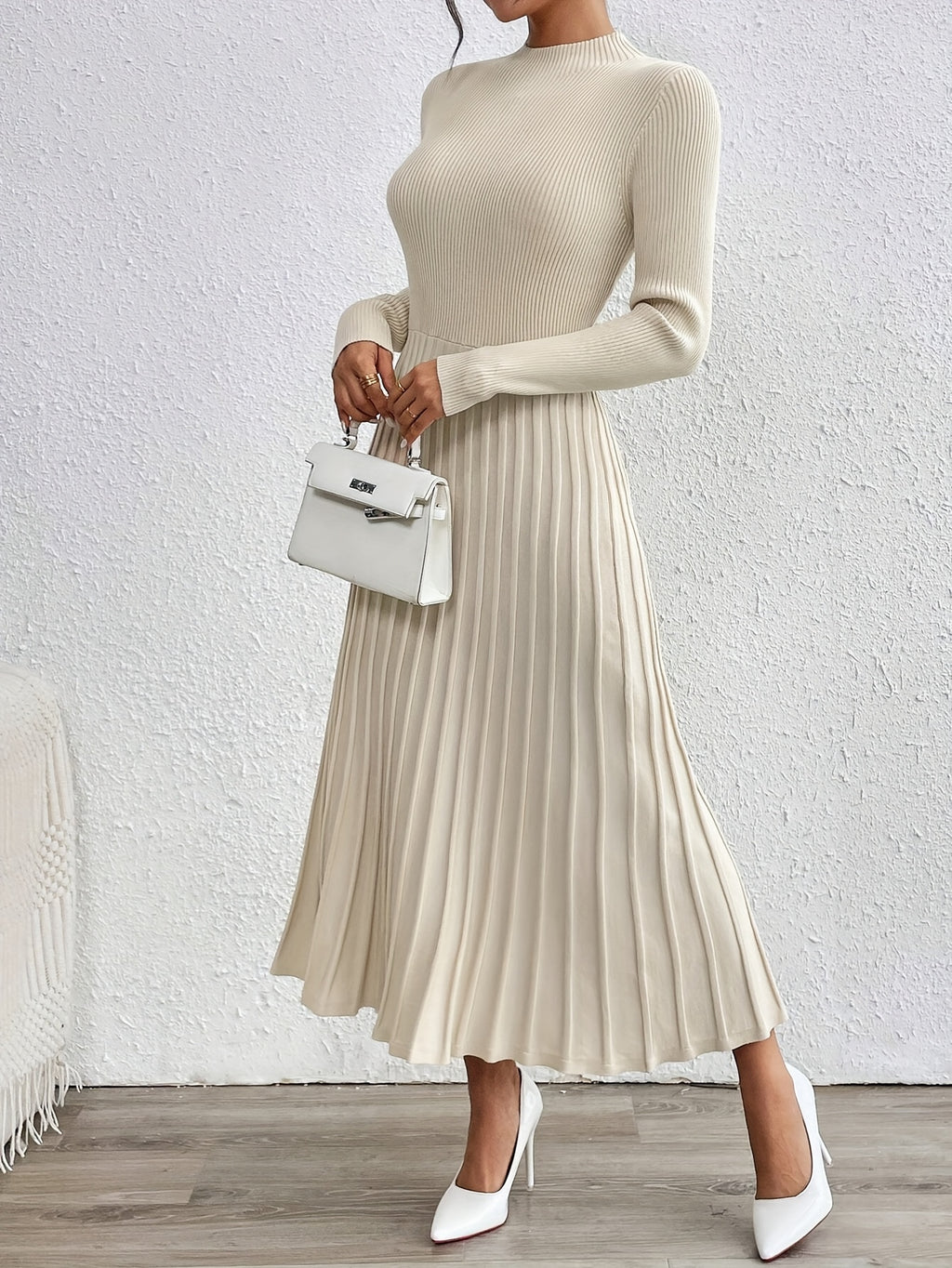 WL Atelier | Elegant High-Neck Long-Sleeve Dress