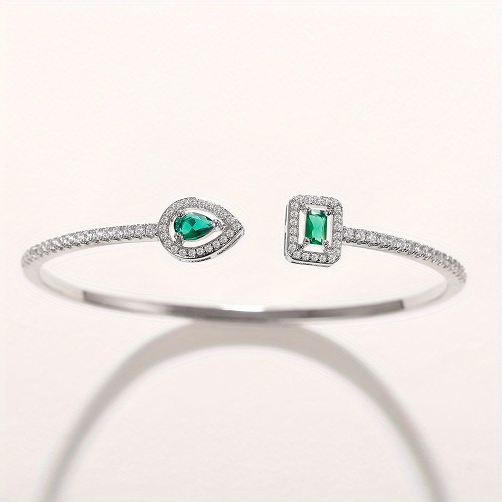 WL Atelier | Elegant Geometric Cuff Bracelet with Cubic Zirconia