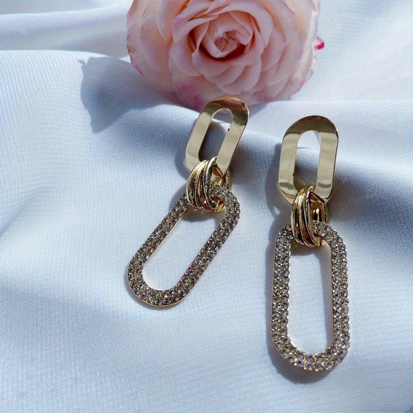 WL Atelier | Minimalist Geometric Drop Earrings with Sparkling Hoops