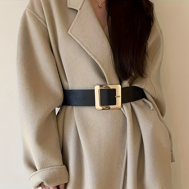 WL Atelier | Vintage Black Wide Belt with Fashion Buckle