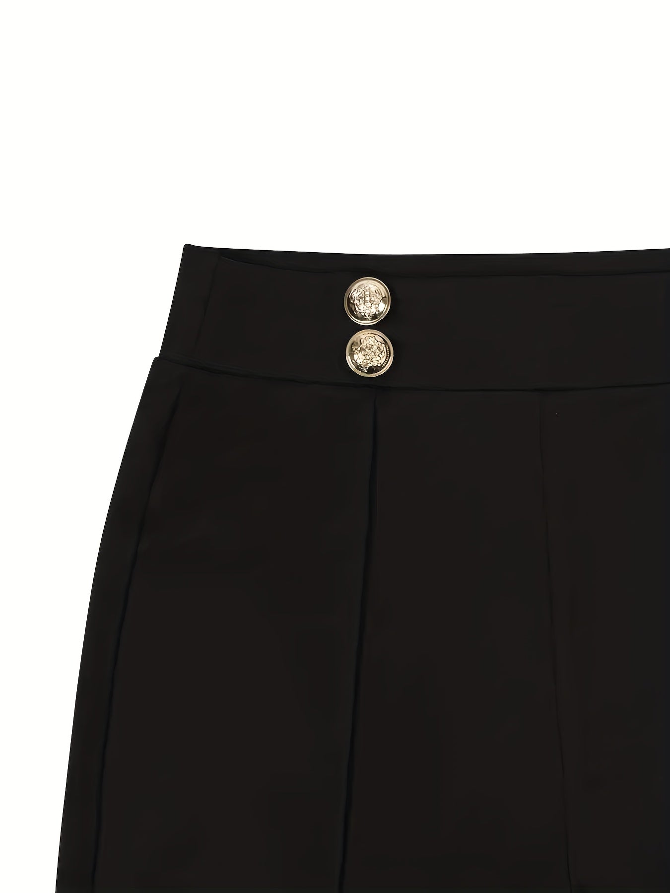 Elegant Button-Detail Stretch Trousers