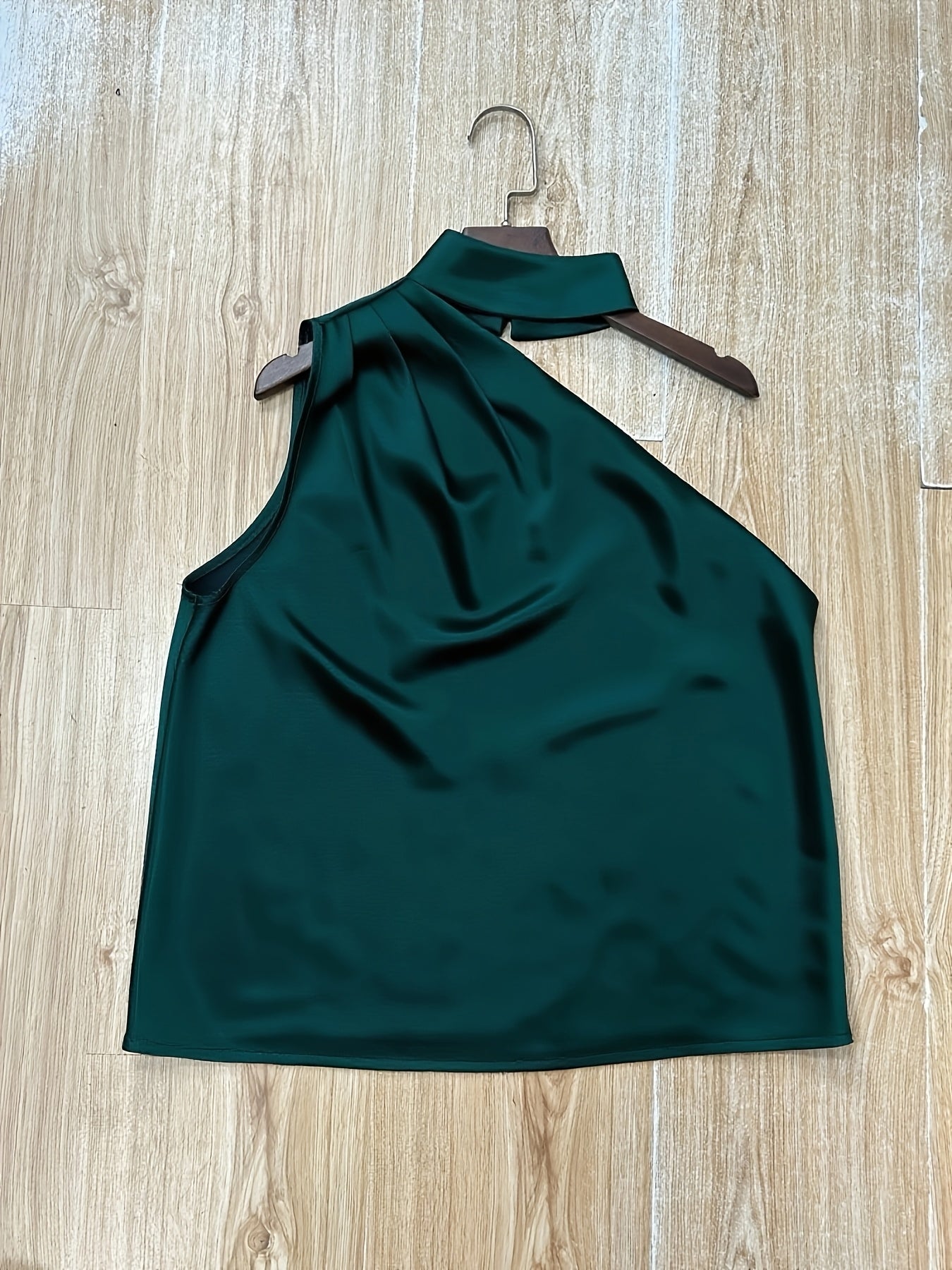Deep Red Satin Off-Shoulder Blouse