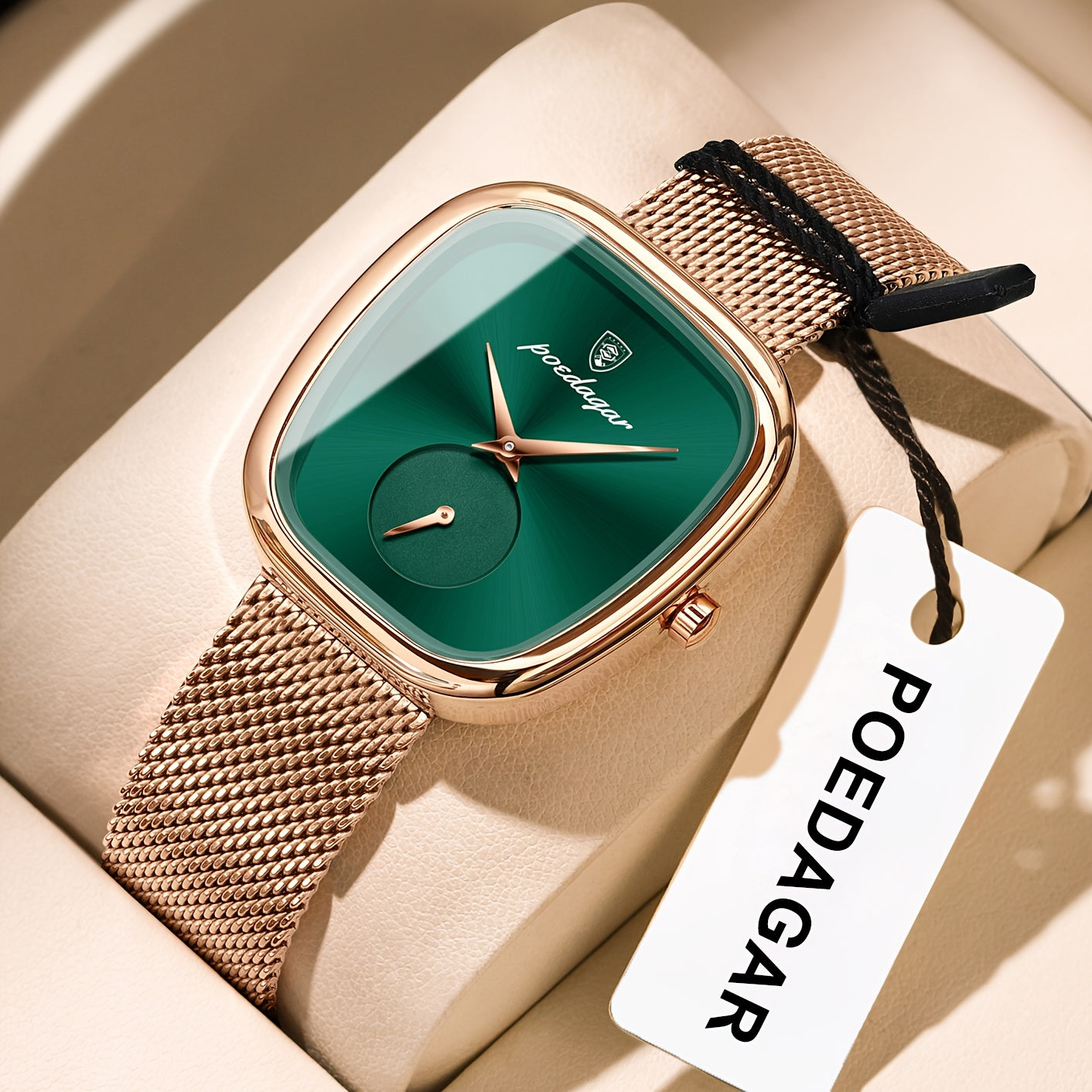 WL Atelier | Rose Gold Square-Dial Mesh Watch