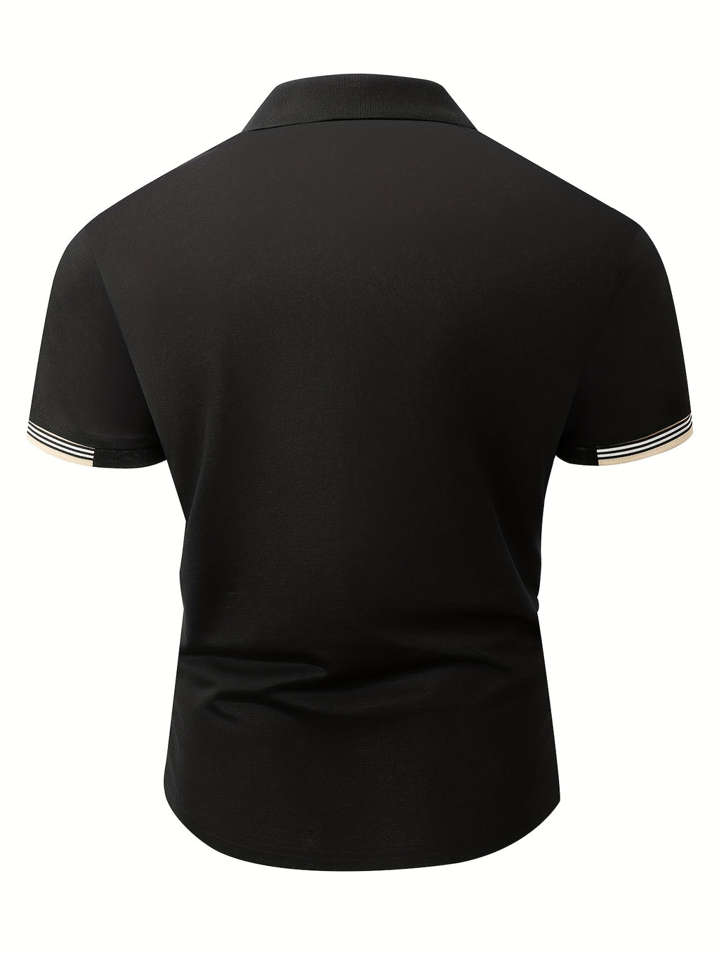 WL Atelier Men | Black Polo Shirt with Golden Accents