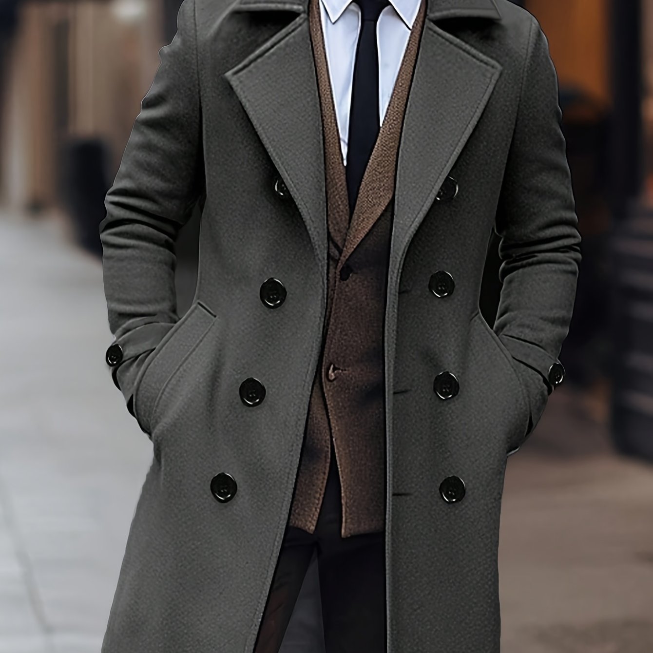 WL Atelier Men | Elegant Black Double-Breasted Winter Coat