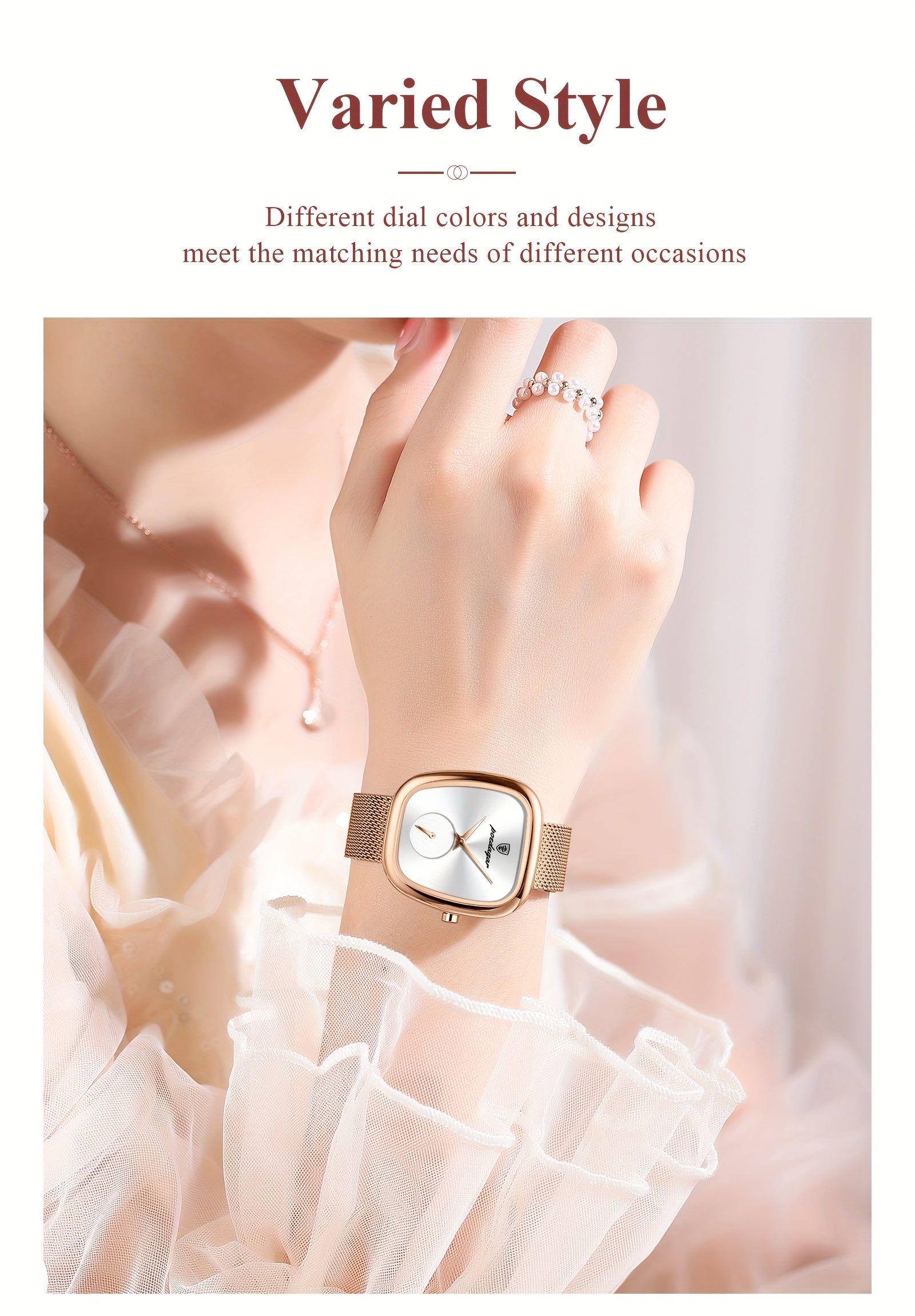 WL Atelier | Rose Gold Square-Dial Mesh Watch