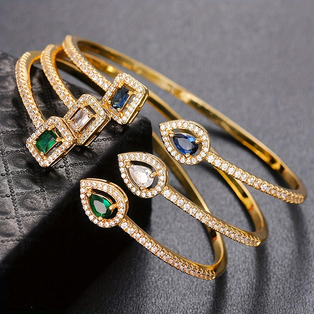 WL Atelier | Elegant Geometric Cuff Bracelet with Cubic Zirconia