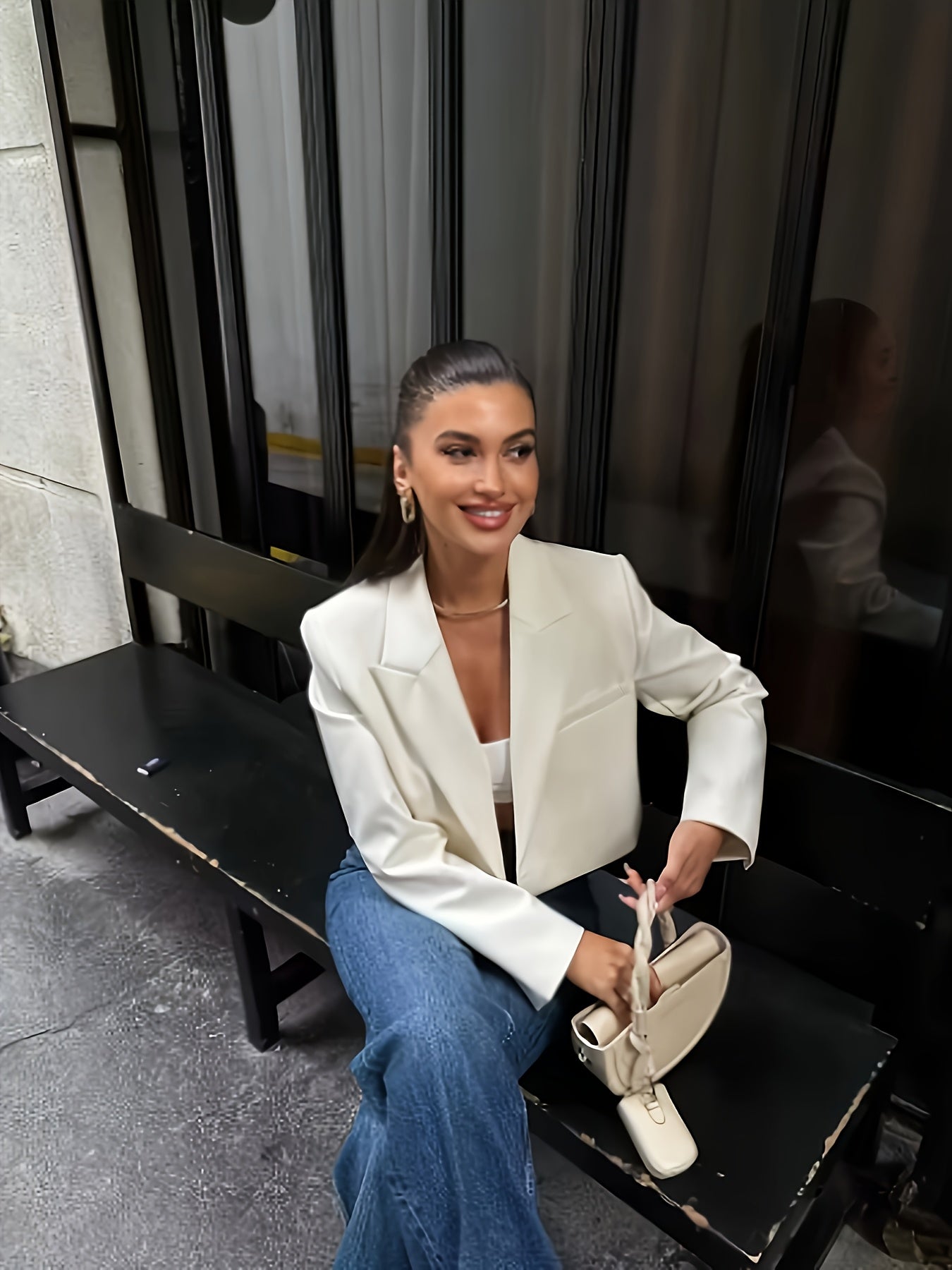 WL Atelier | Elegant White Cropped Blazer