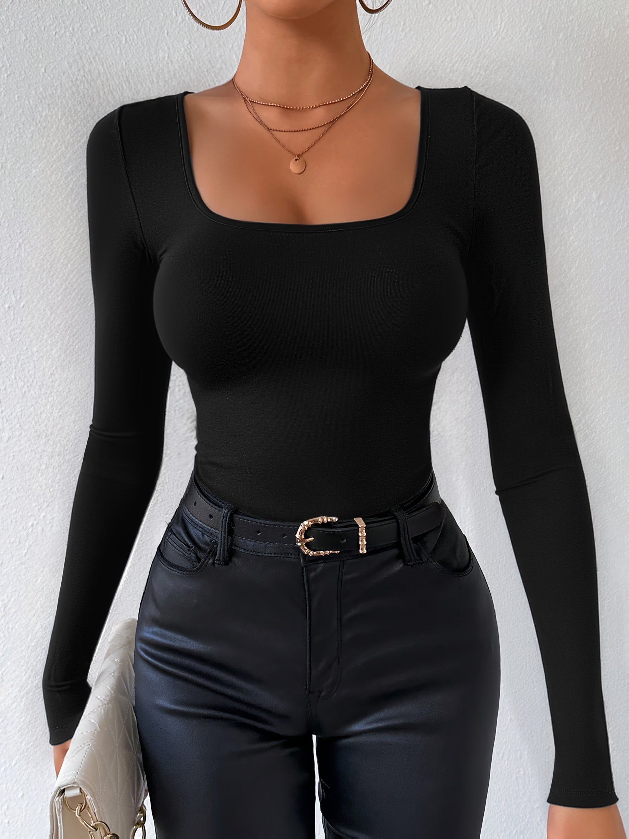 WL Atelier | Slim-Fit Square Neck Long-Sleeve T-Shirt