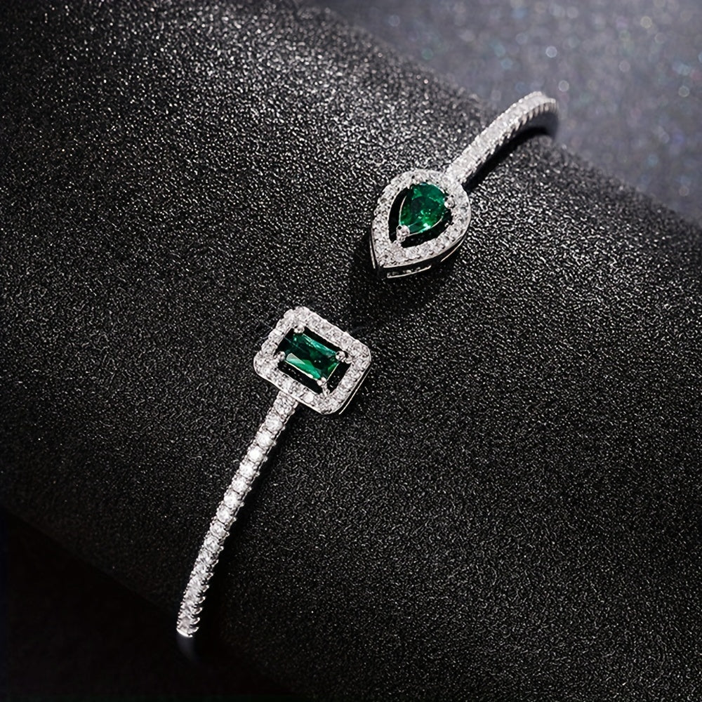 WL Atelier | Elegant Geometric Cuff Bracelet with Cubic Zirconia