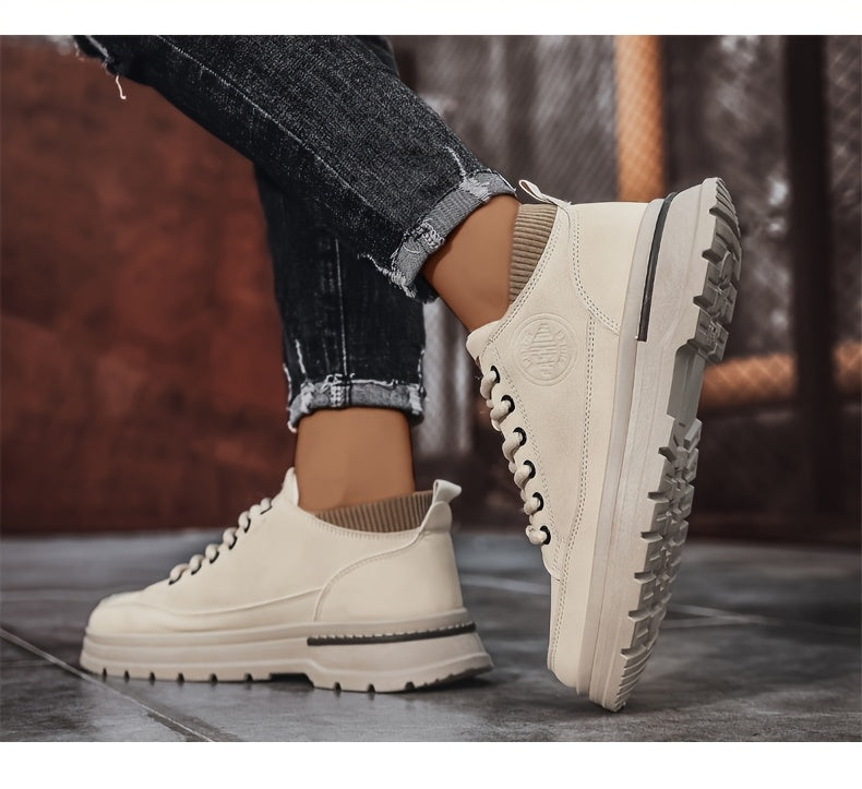 WL Atelier Men | Retro Brown Low-Top Lace-Up Sneakers