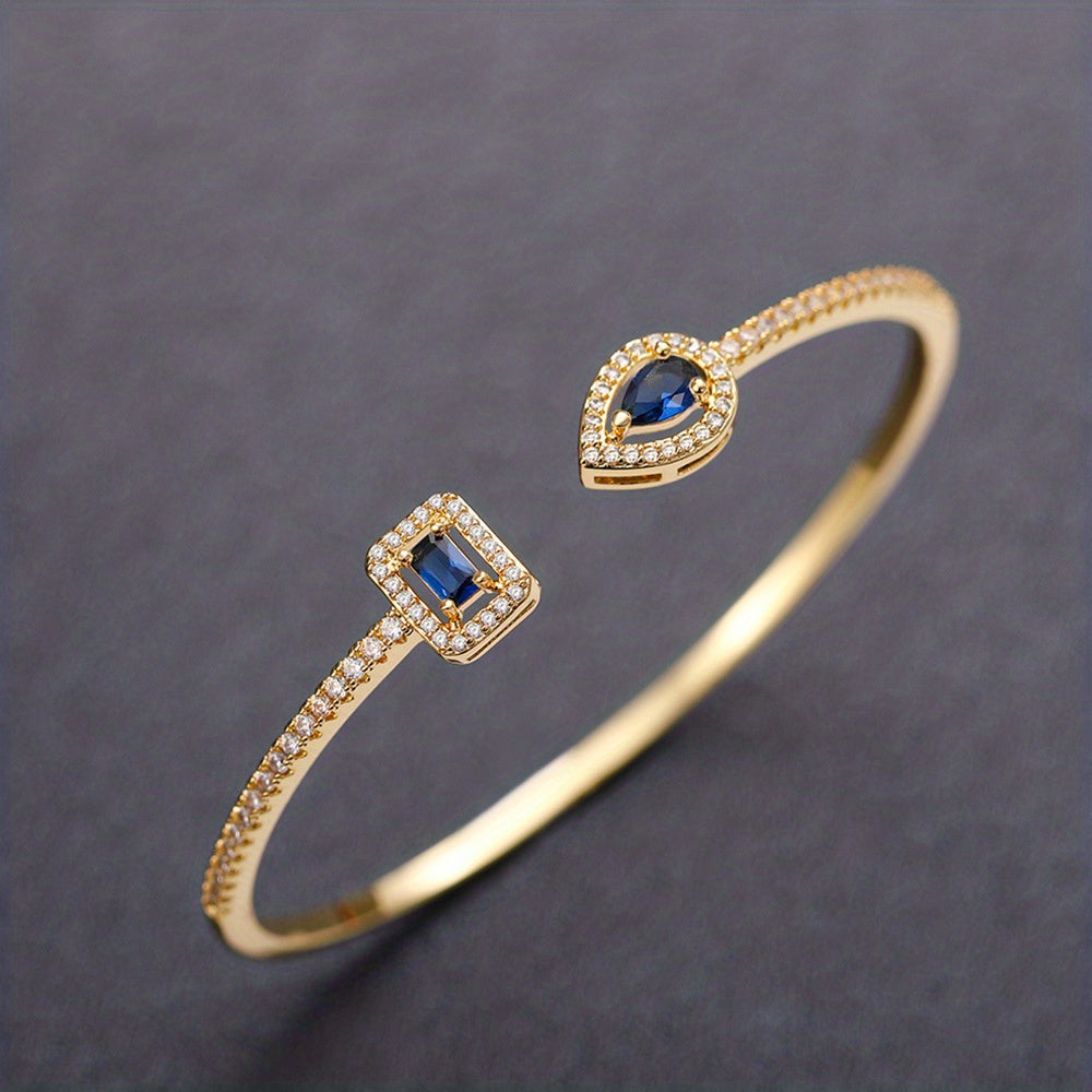 WL Atelier | Elegant Geometric Cuff Bracelet with Cubic Zirconia