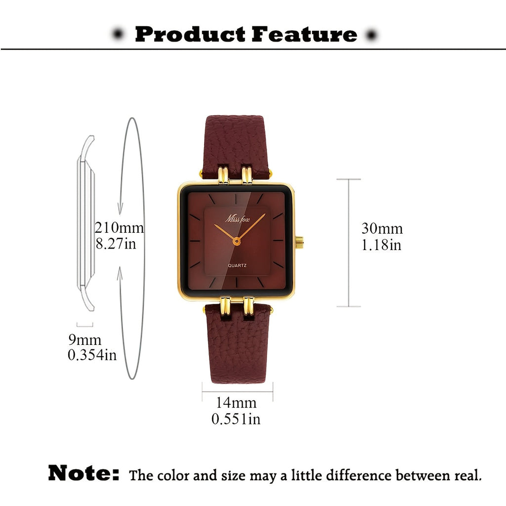 WL Atelier | Luxury Burgundy Square Quartz Watch