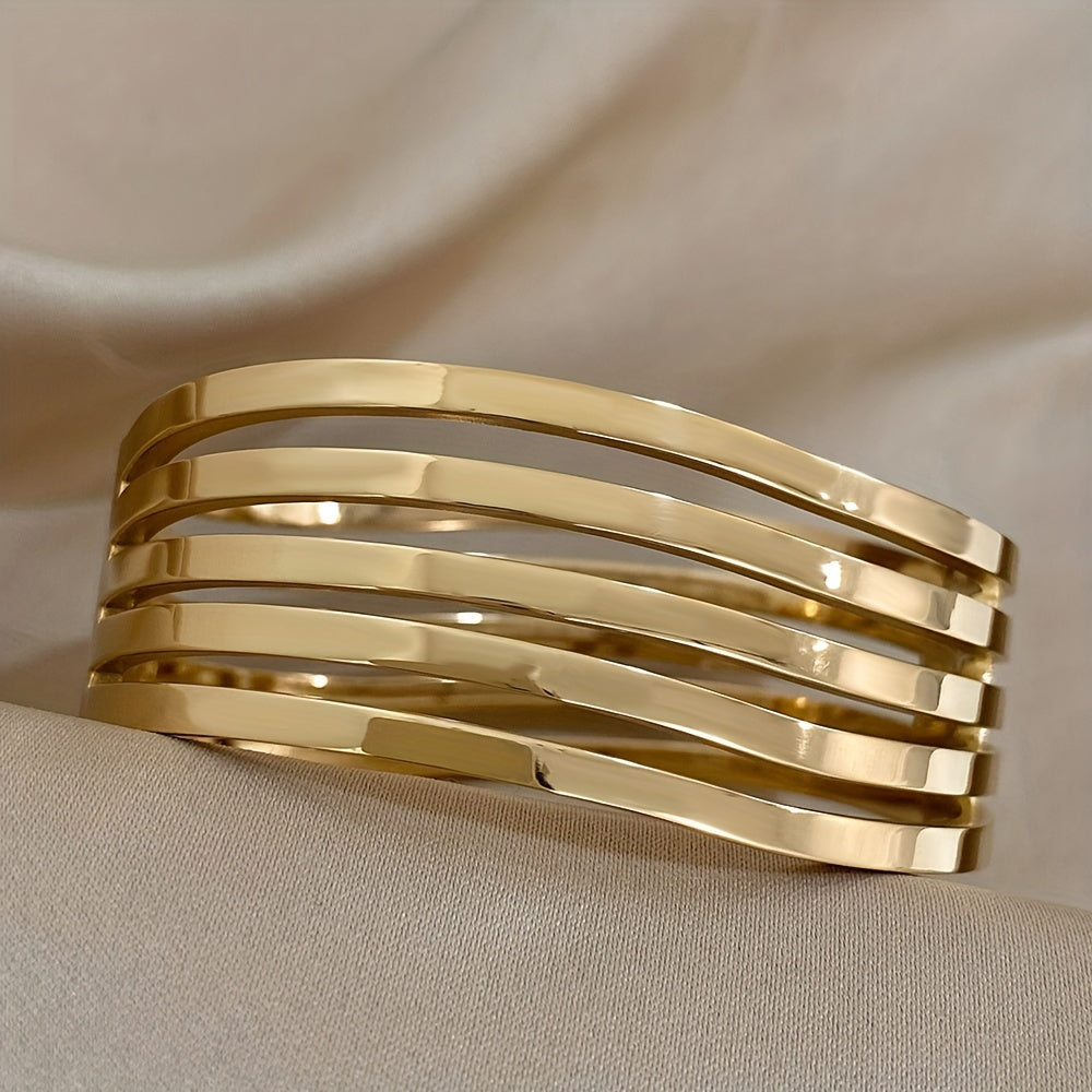 WL Atelier | Five-Layer Wavy Stainless Steel Bangle