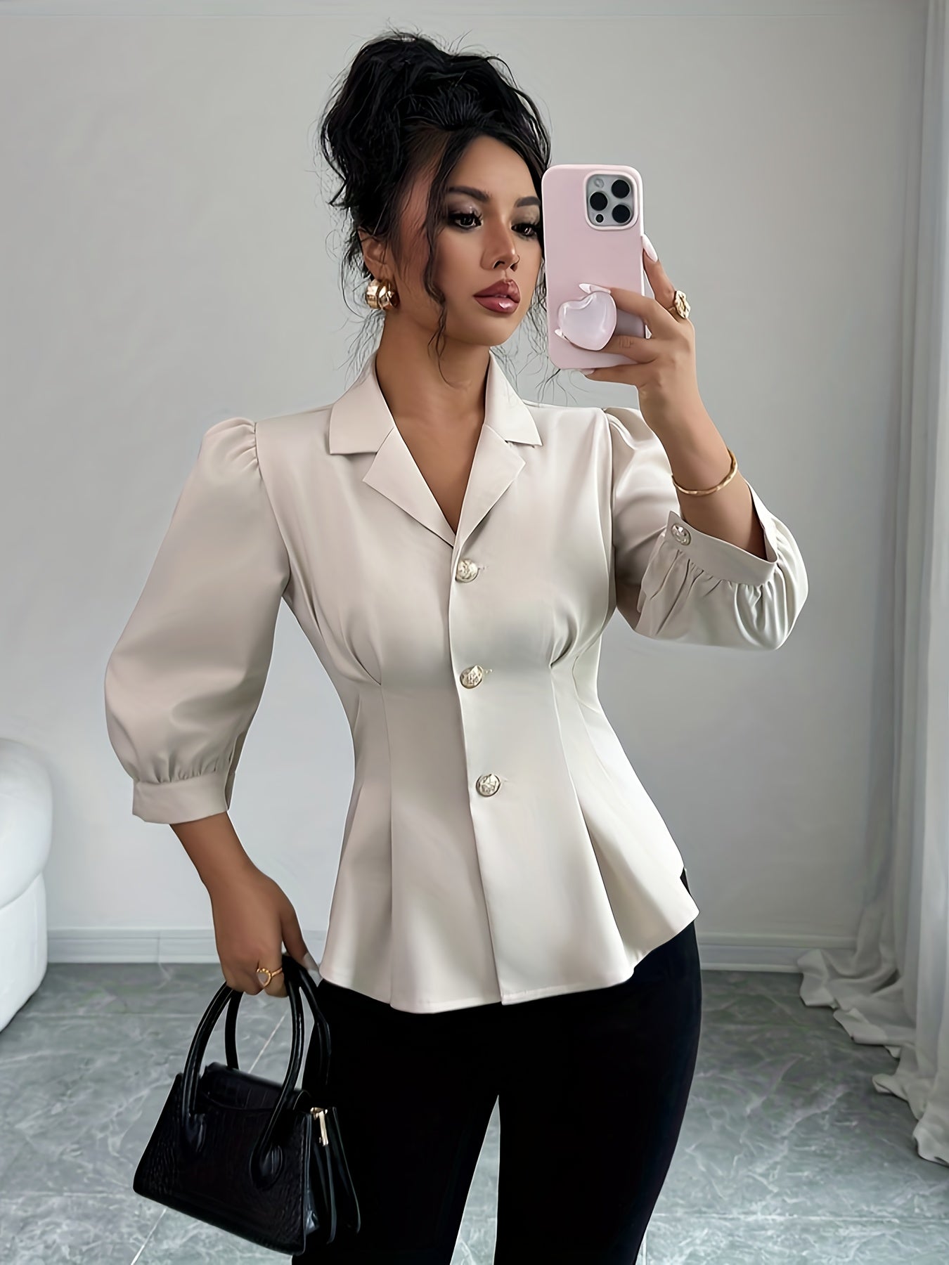 WL Atelier | Elegant Romantic Puff Sleeve Blouse