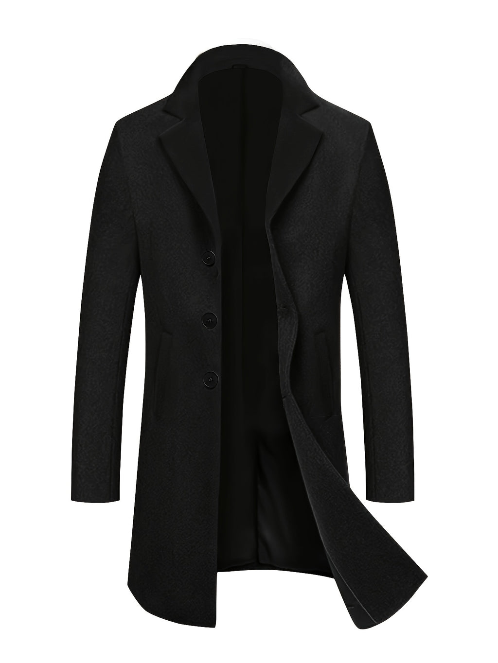 WL Atelier Men | Black Single-Breasted Trench Coat