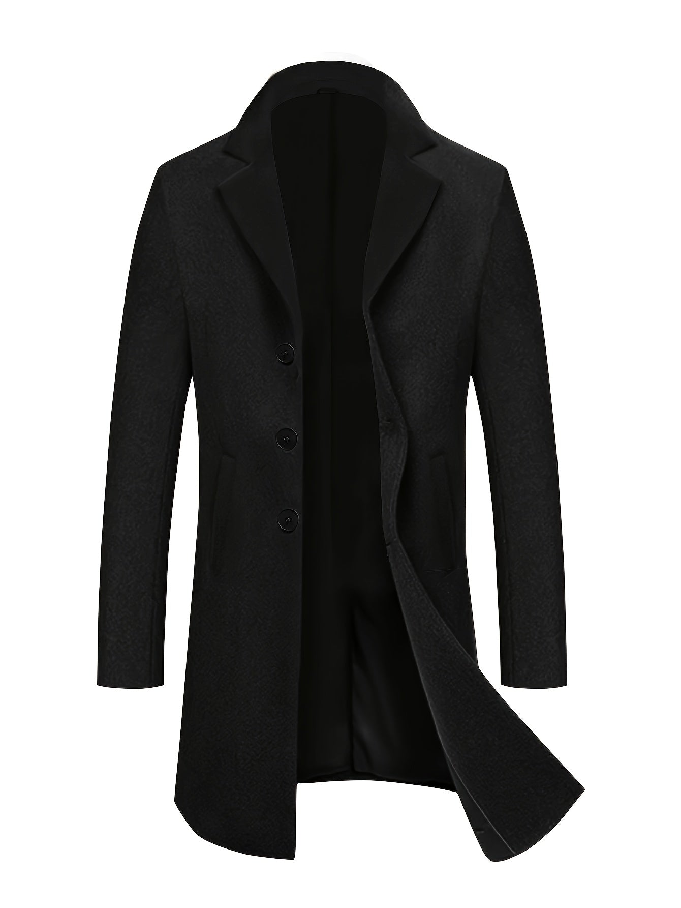 WL Atelier Men | Black Single-Breasted Trench Coat