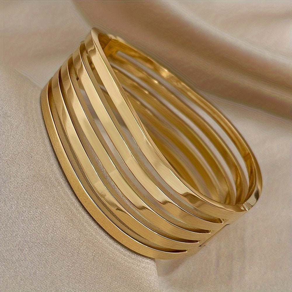 WL Atelier | Five-Layer Wavy Stainless Steel Bangle
