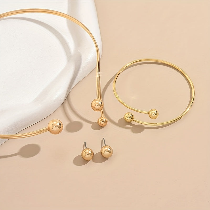 WL Atelier | 4-Piece Geometric Jewelry Set — Earrings, Bracelet &amp; Choker