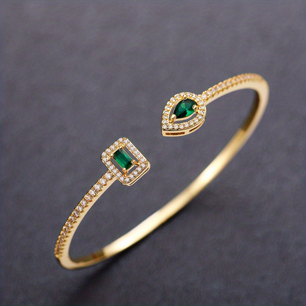 WL Atelier | Elegant Geometric Cuff Bracelet with Cubic Zirconia