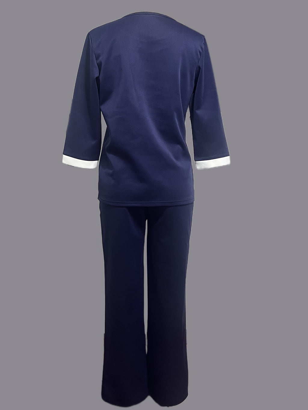 WL Atelier | Stylish Navy Blue Sweatshirt &amp; Wide-Leg Pants Set