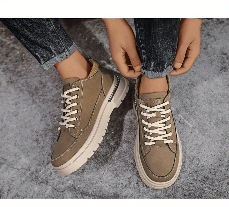 WL Atelier Men | Retro Brown Low-Top Lace-Up Sneakers