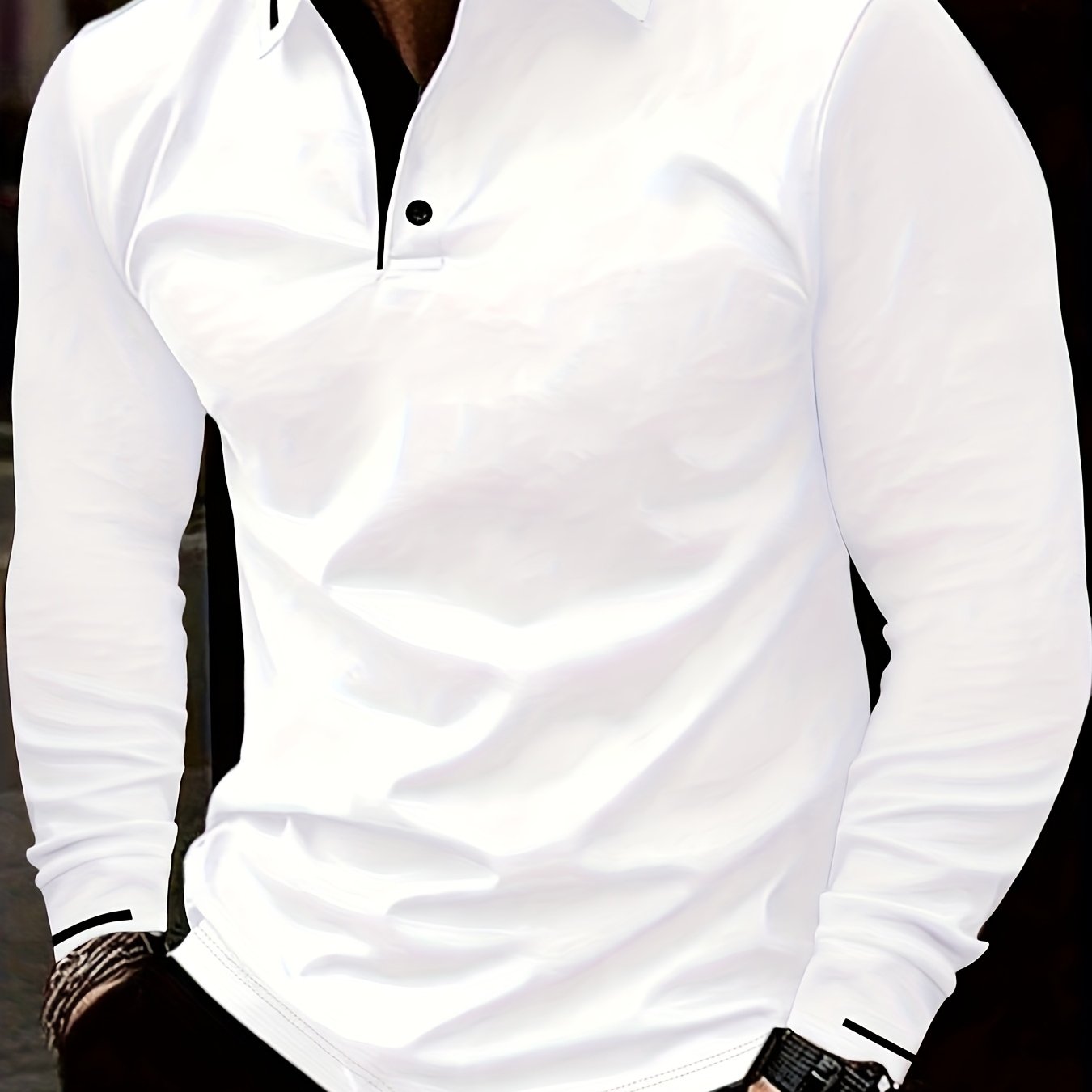 WL Atelier Men | Classic White Long-Sleeve Polo Shirt