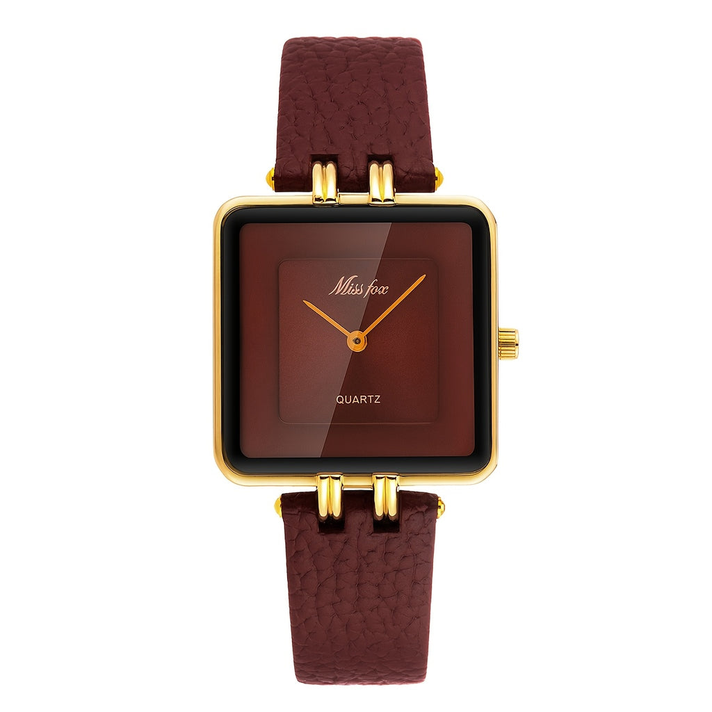 WL Atelier | Luxury Burgundy Square Quartz Watch
