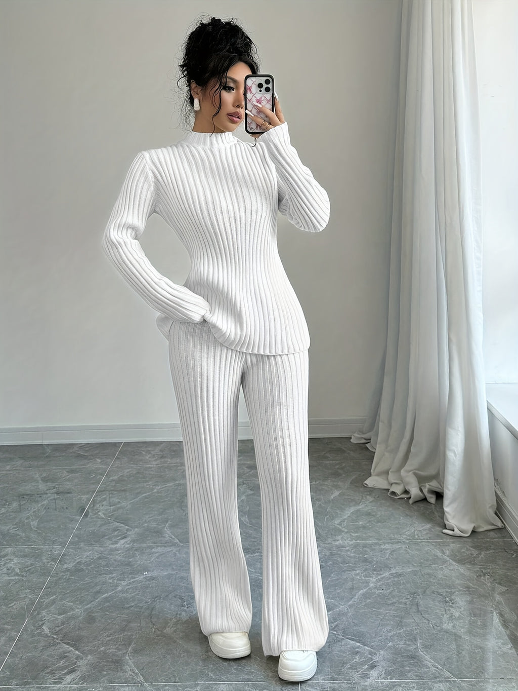 WL Atelier | Elegant Autumn/Winter Long-Sleeve &amp; Pants Two-Piece Set
