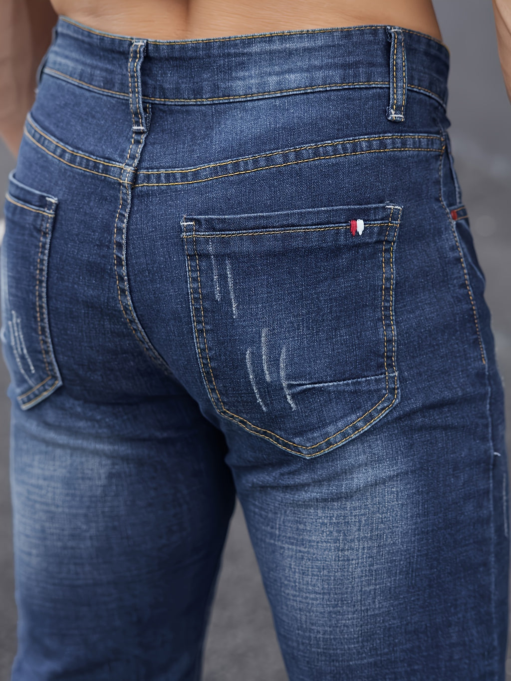 WL Atelier Men | Slim-Fit Light Wash Faux Denim with Embroidered Detail