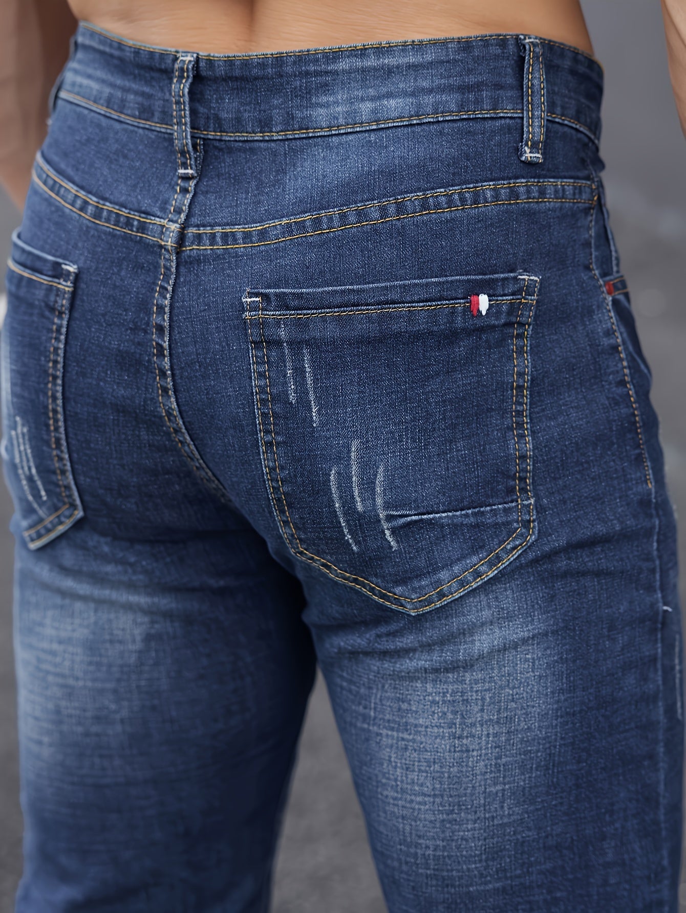 WL Atelier Men | Slim-Fit Light Wash Faux Denim with Embroidered Detail