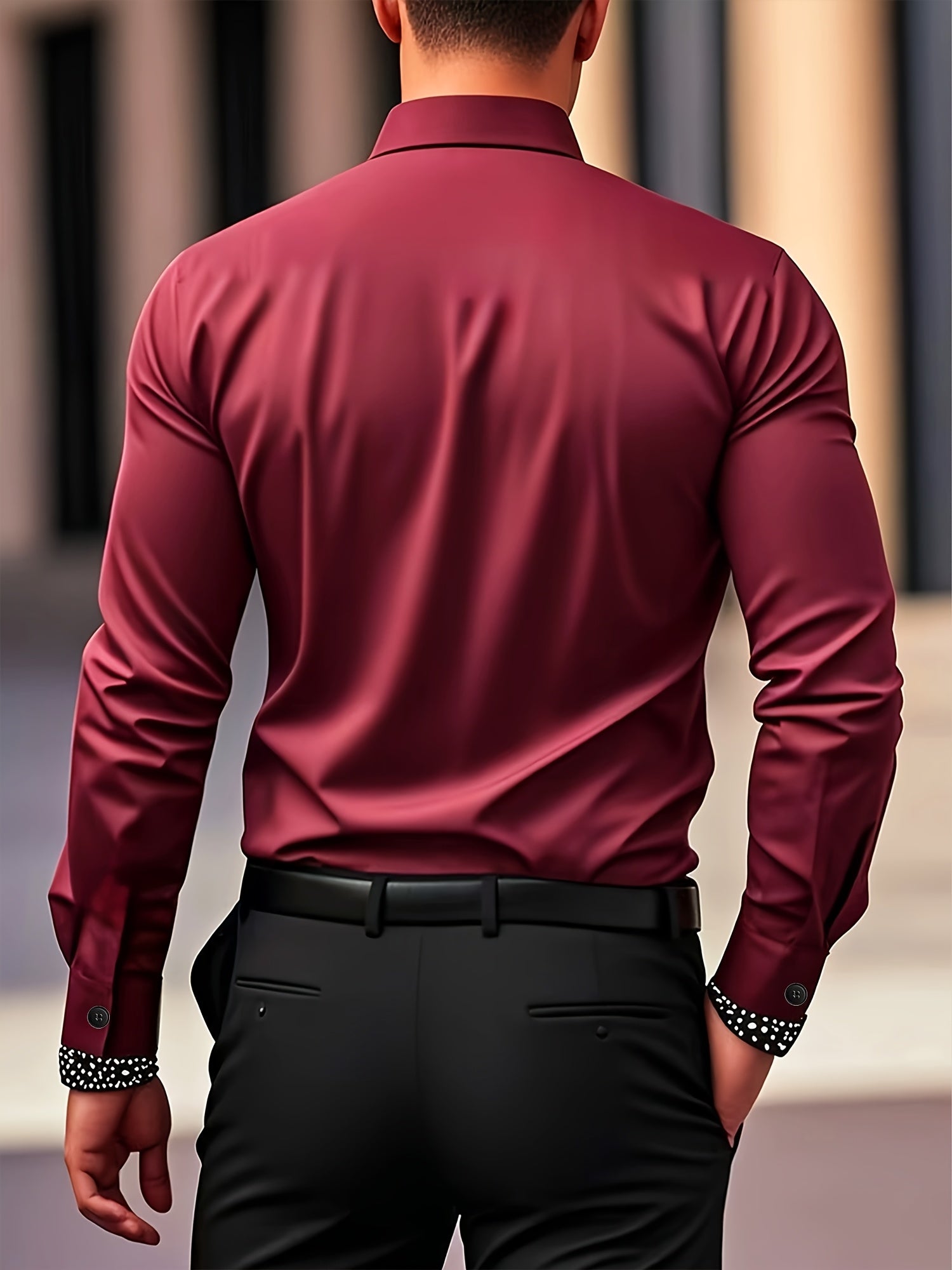 WL Atelier Men | Classic Solid Color Long-Sleeve Dress Shirt