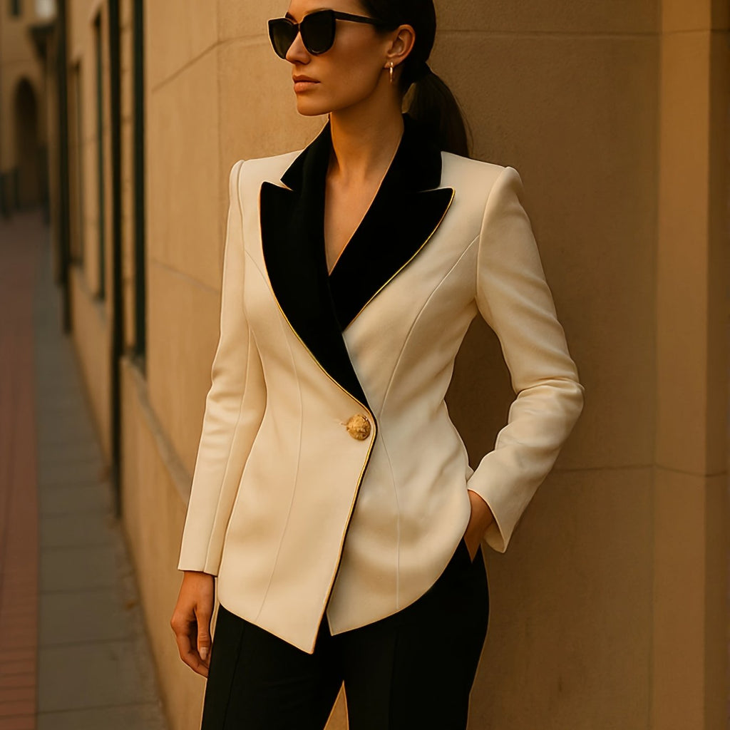 WL Atelier | Premium Two-Piece Suit with Golden-Trimmed Jacket &amp; Pants