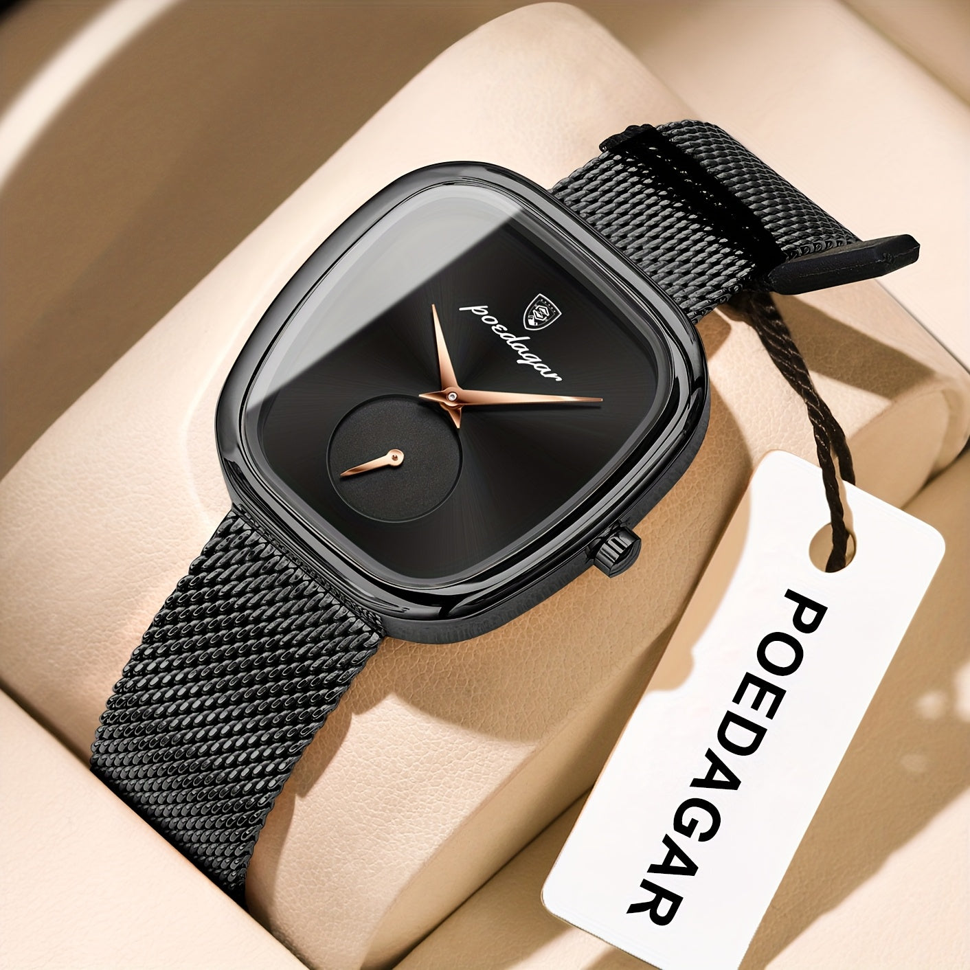 WL Atelier | Rose Gold Square-Dial Mesh Watch