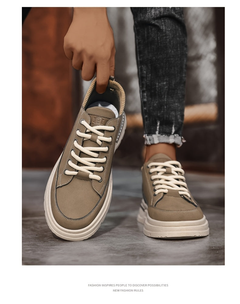 WL Atelier Men | Retro Brown Low-Top Lace-Up Sneakers