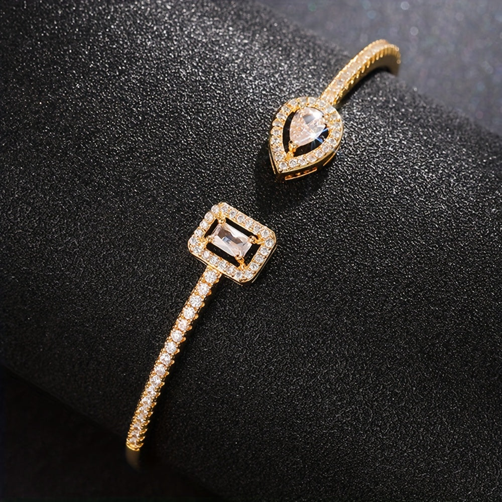 WL Atelier | Elegant Geometric Cuff Bracelet with Cubic Zirconia